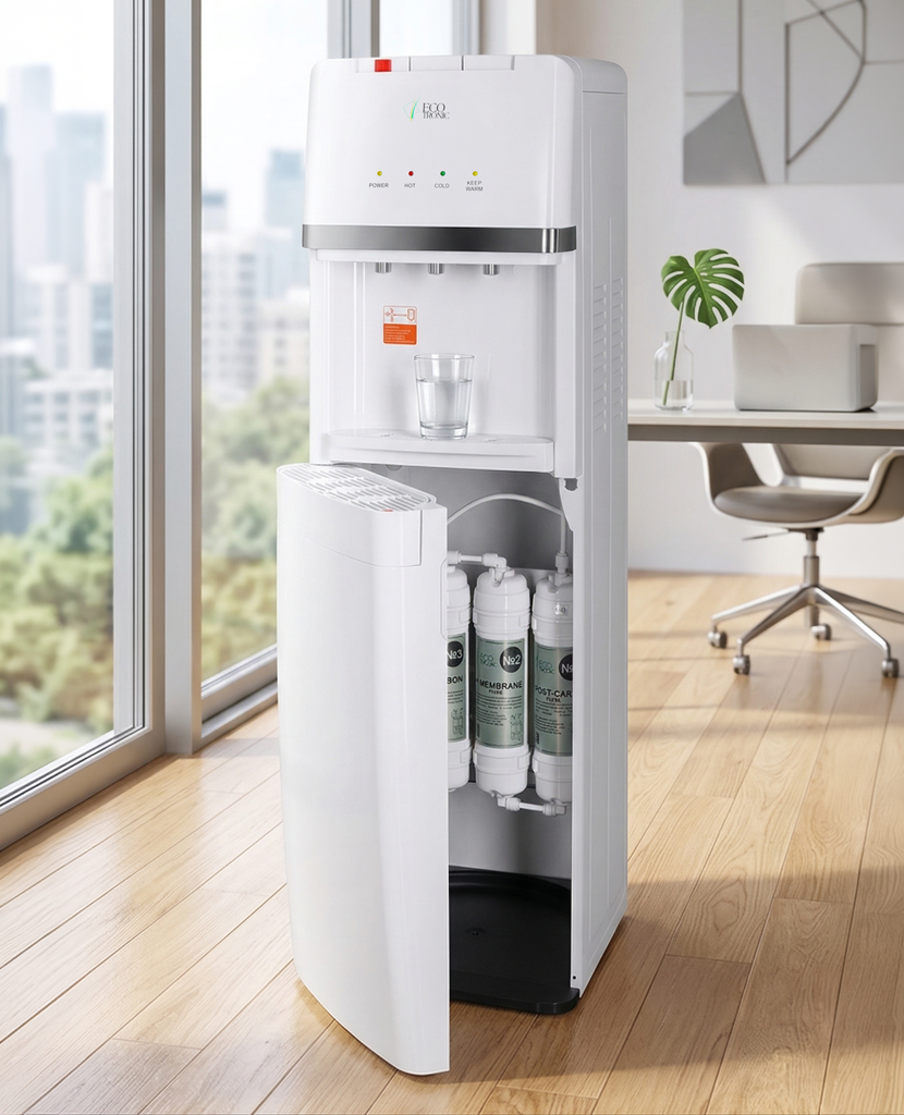 Напольный пурифайер в офисном интерьере