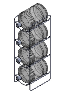 стеллаж - подставка bioray easy для 4 бутылей (стальная, неразборная) от магазина BIORAY