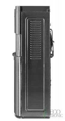 Кулер для воды Ecotronic C11-LXPM chrome с нижней загрузкой бутыли
Артикул - 03814
Установка - Напольный
Установка бутыли - Нижняя
Тип охлаждения - компрессорное
Охлаждение -3 л/ч (5-10 C°) 
Мощность охлаждения - 120 Вт.
Нагрев - 5 л/ч (85-95 C°)
Мощность нагрева - 500 Вт.
Габариты (шгв) - 32х35х103 см
Вес - 19.19 кг. 
Гарантийный срок - 1 год
Страна производства - Китай Кулер для воды Ecotronic C11-LXPM chrome с нижней загрузкой бутыли