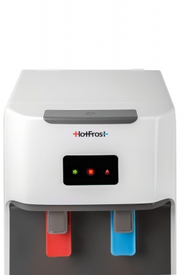 Кулер для воды HotFrost V115A с нижней загрузкой бутыли
Артикул - 03336
Установка - Напольный
Установка бутыли - Нижняя
Тип охлаждения - компрессорное
Охлаждение -2 л/ч (5-10 C°) 
Мощность охлаждения - 120 Вт.
Нагрев - 5.5 л/ч (85-95 C°)
Мощность нагрева - 650 Вт.
Габариты (шгв) - 31х36х104 см
Вес - 16 кг. 
Гарантийный срок - 2 года
Страна производства - Китай Кулер для воды HotFrost V115A с нижней загрузкой бутыли