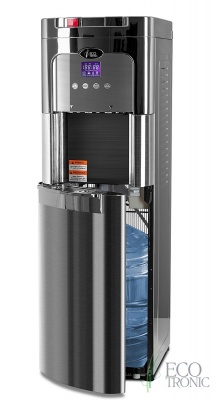 Кулер для воды Ecotronic C11-LXPM chrome с нижней загрузкой бутыли
Артикул - 03814
Установка - Напольный
Установка бутыли - Нижняя
Тип охлаждения - компрессорное
Охлаждение -3 л/ч (5-10 C°) 
Мощность охлаждения - 120 Вт.
Нагрев - 5 л/ч (85-95 C°)
Мощность нагрева - 500 Вт.
Габариты (шгв) - 32х35х103 см
Вес - 19.19 кг. 
Гарантийный срок - 1 год
Страна производства - Китай Кулер для воды Ecotronic C11-LXPM chrome с нижней загрузкой бутыли